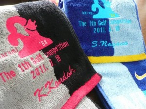 ゴルフコンペ記念品　タオル刺繍